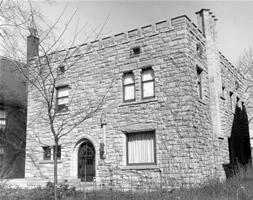 Schweinfurth House - East 75th elevation (black and white) looking northeast