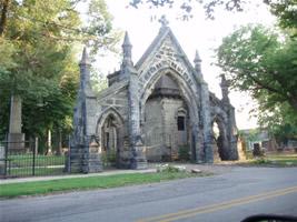 Monroe Street Cemetery Gatehouse - Monroe Street elevation looking southwest
